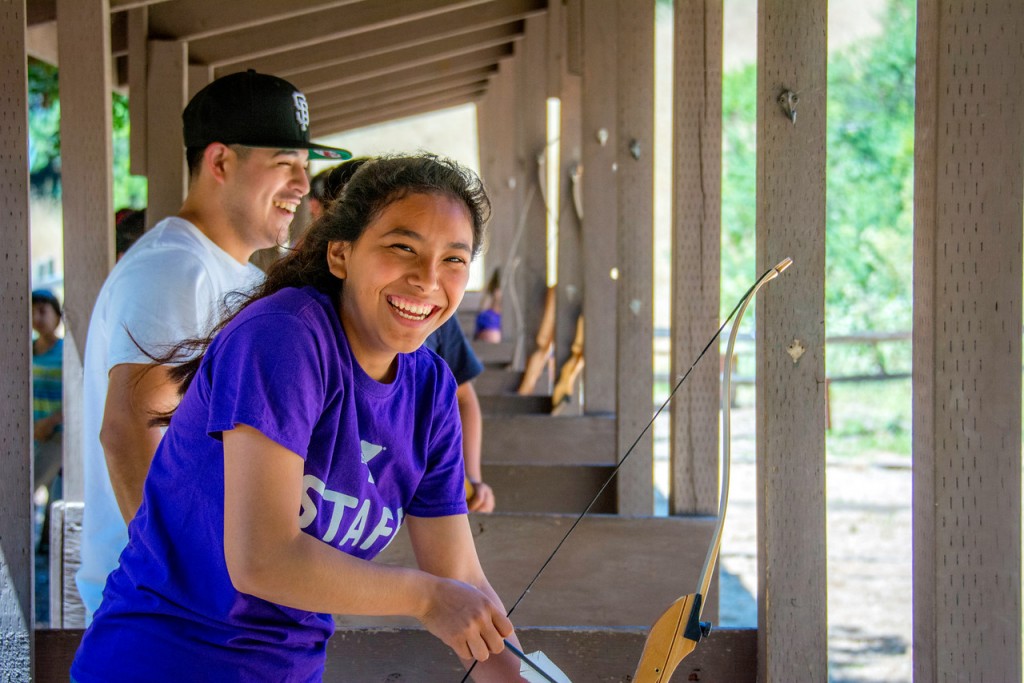 Itzel working at Camp Jones Gulch this summer through Puente's Youth Program.
